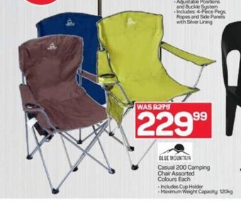 Blue Mountain Casual 200 Camping Chair Assorted Colours each