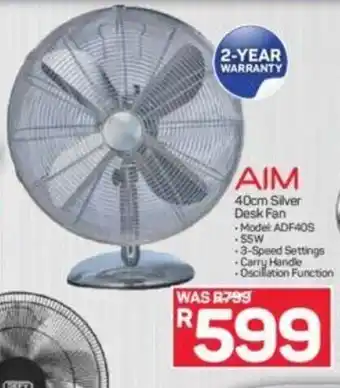 Pick n Pay AIM 40cm Silver Desk Fan offer