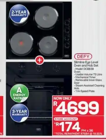 Pick n Pay Defy Slimline Eye Level Oven and Hob Set offer