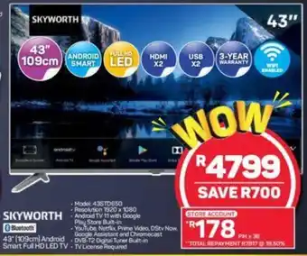 Pick n Pay Skyworth 43" Android Smart Full HD LED TV offer