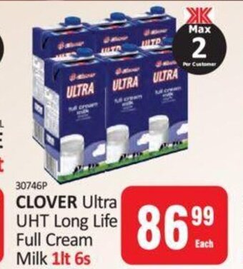 KitKat Cash and Carry Clover Ultra UHT Long Life Full Cream Milk 1lt 6s offer