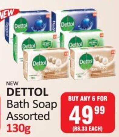 Dettol Bath Soap Assorted 130g offer at KitKat Cash and Carry