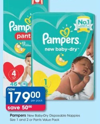Pampers New Baby-Dry Disposable Nappies or Pants Value Pack