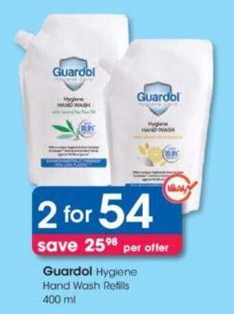 Clicks Guardol Hygiene Hand Wash 2 x 400ml offer