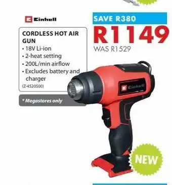 Cordless hot air gun
