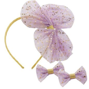 Purple bow hair accessories