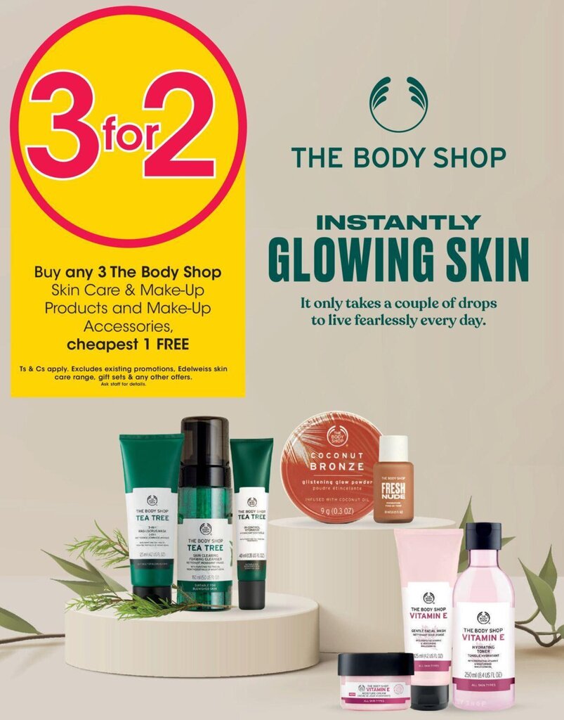 Buy Any 3 The Body Shop Skin Care & MakeUp Products and MakeUp