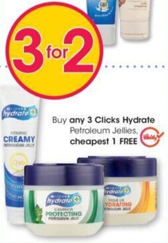 Buy any 3 Clicks+ Hydrate Petroleum Jellies cheapest 1 FREE