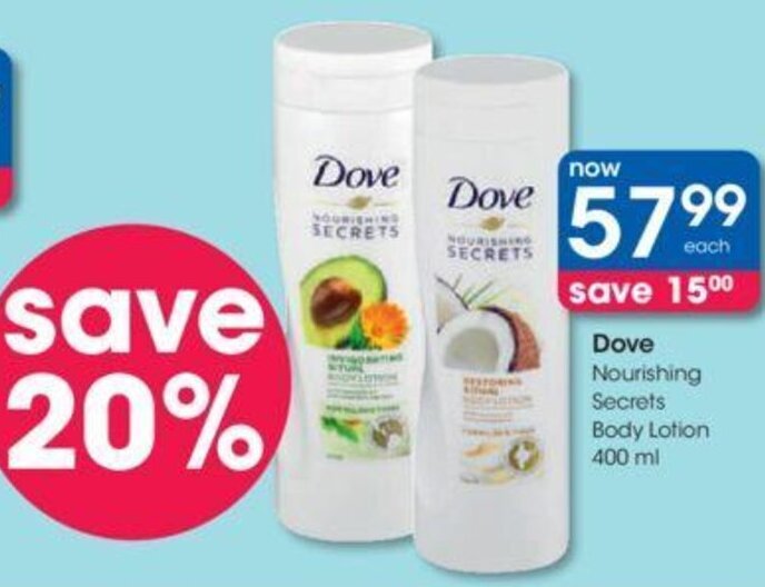 Dove Nourishing Secret Body Lotion 400ml offer at Clicks