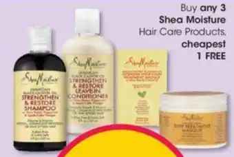 Buy any 3 Shea Moisture Hair Care Products cheapest 1 FREE
