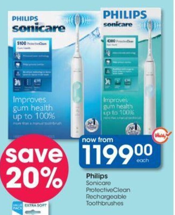 Philips Sonicare Rechargeable Toothbrush offer at Clicks