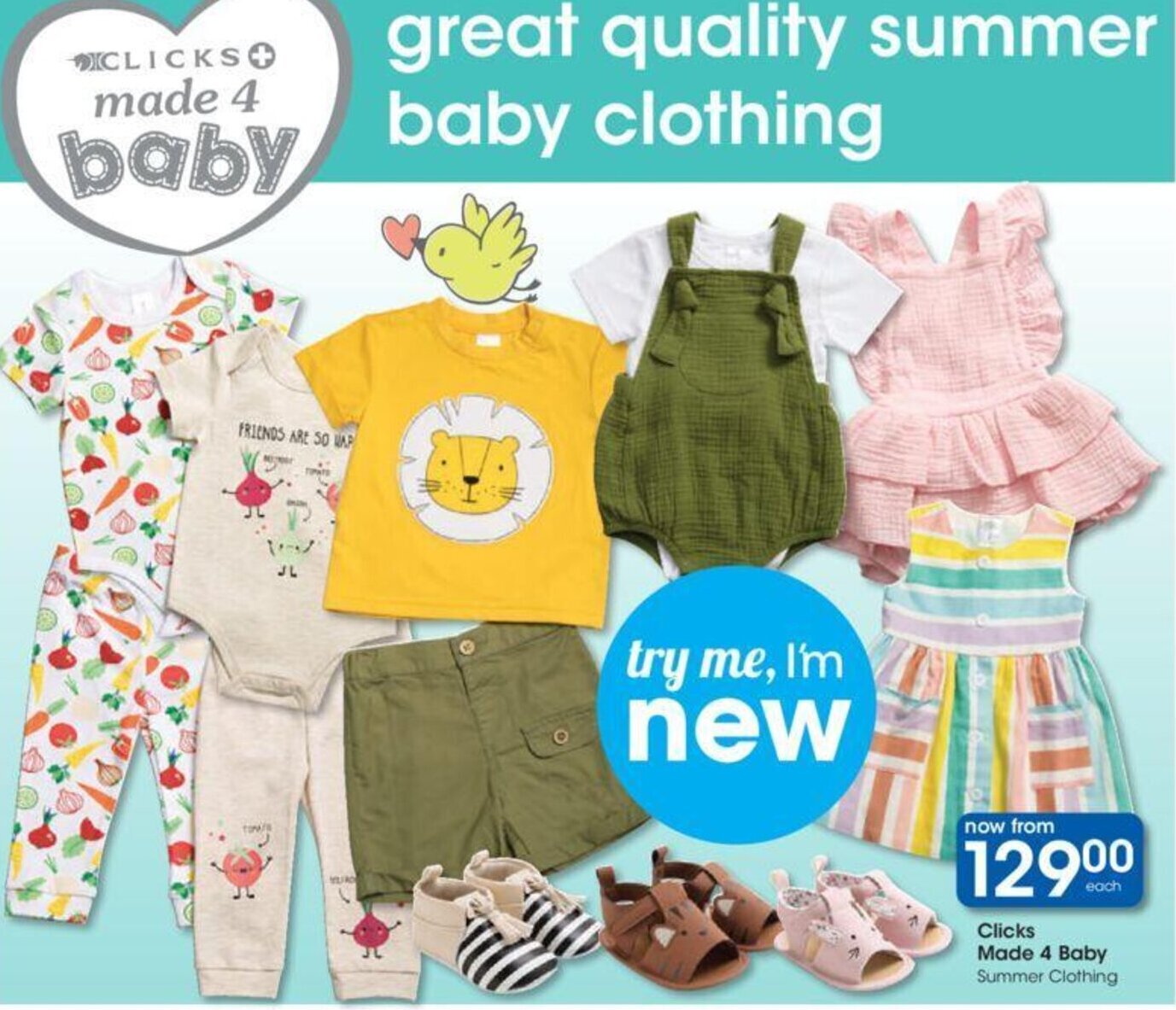 Clicks+ Made 4 Baby Summer Clothing offer at Clicks