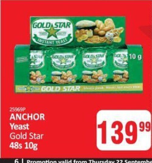 Anchor Yeast Gold Star 48s 10g offer at KitKat Cash and Carry