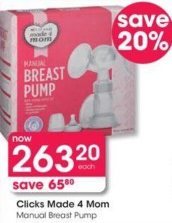 Clicks Clicks+ Made 4 Mom Manual Breast Pump offer