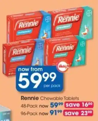 Clicks Rennie Chewable Tablets 48-pack offer