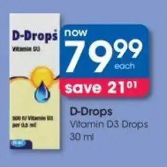 Clicks D-Drops Vitamin D3 Drops 30ml offer