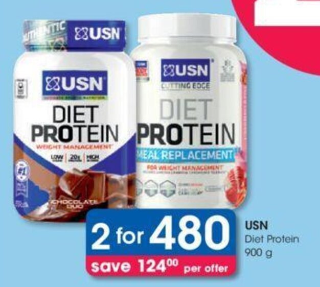 USN Diet Protein 2 x 900g offer at Clicks
