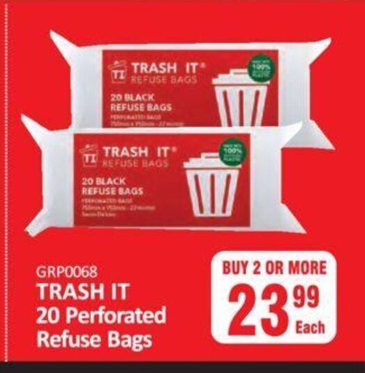 Trash It 20 Perforated Refuse Bags offer at KitKat Cash and Carry