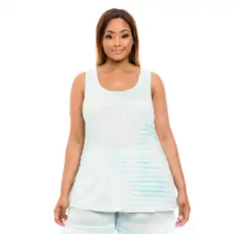 Donna Plus size knit racer back striped vest offer