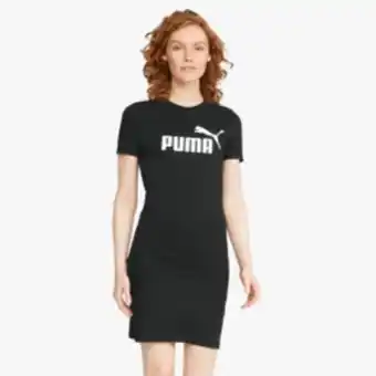 Women's puma black & white essential slim plus t-shirt dress