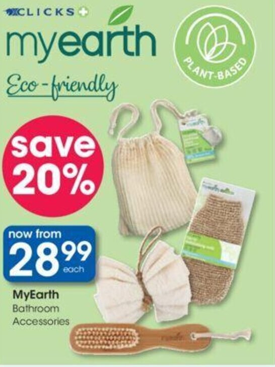 Myearth Bathroom Accessories offer at Clicks