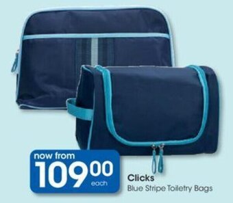 Clicks Clicks+ Blue Stripe Toiletry Bags offer