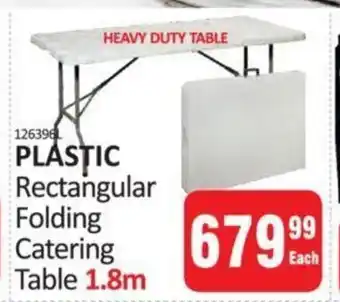 KitKat Cash and Carry Plastic Rectangular Folding Catering Table 1.8 m offer