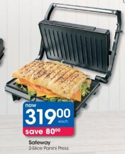Safeway 2slice Panini Press offer at Clicks