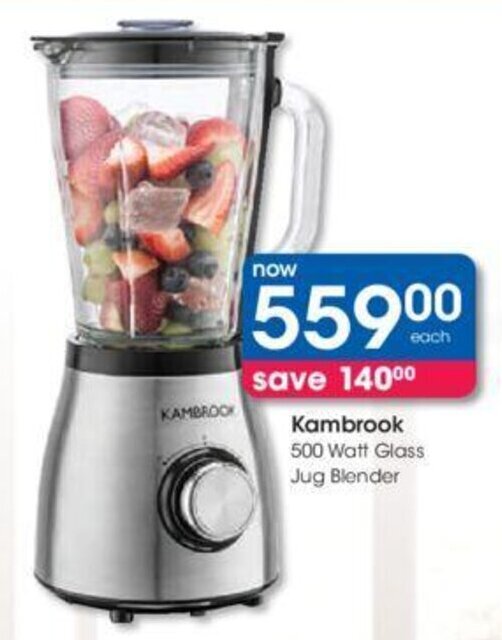 Kambrook 500 watt Glass Jug Blender offer at Clicks