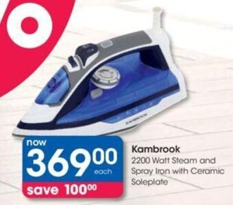Clicks Kambrook 2200 watt Steam and Spray Iron with Ceramic Soleplate offer