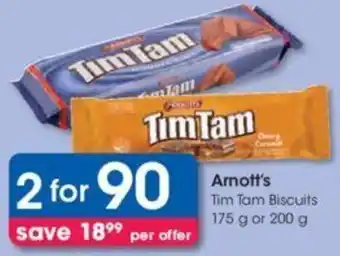 Clicks Arnott's Tim Tam Biscuits 2 x 175g or 200g offer