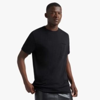 Markham Mkm black raw edge pocket t-shirt offer