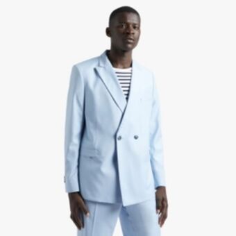 Markham Mkm blue regular pv plain double breasted suit jacket offer