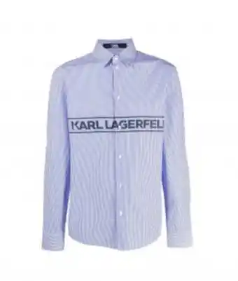 Europa Art Group Karl logo pinstripe shirt – white/blue offer