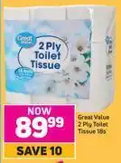 Game Great value 2 ply toilet tissue-18's pack offer