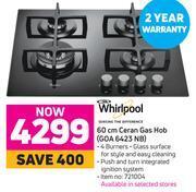 Game Whirlpool 60 cm ceran gas hob goa 6423 nb offer