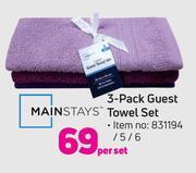 Game Mainstays 3 pack guest towel set-per set offer