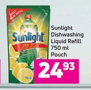 Game Sunlight dishwashing liquid refill pouch-750ml offer