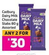 Game Cadbury dairy milk chocolate slabs assorted-for 2 x 80g offer