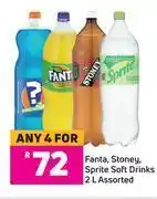 Game Fanta, stoney, sprite soft drinks assorted-for 4 x 2l offer