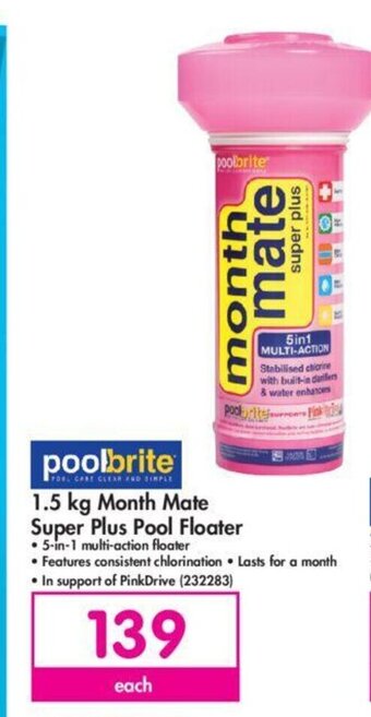 Poolbrite 1.5 kg Month Mate Super Plus Pool Floater
