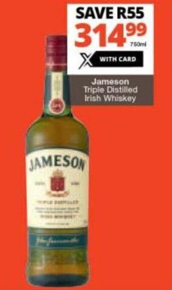 Checkers Liquor Shop Jameson Triple Distilled Irish Whiskey offer