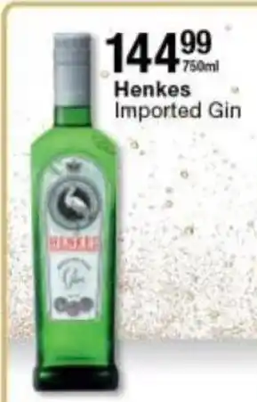Checkers Liquor Shop Henkes Imported Gin 750 ml offer