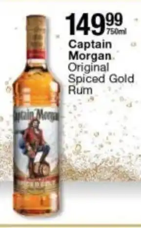 Checkers Liquor Shop Captain Morgan Original Spiced Gold Rum 750 ml offer