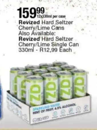 Revized Hard Seltzer Cherry / Lime Cans 12 x 330ml per case
