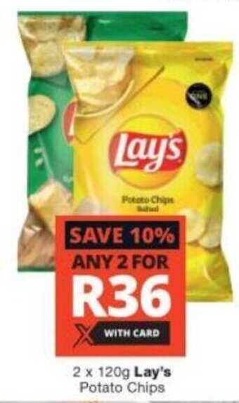 Checkers Lay's Potato Chips 2 x 120g offer