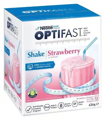 Optifast milk shake strawberry 6 (12 x 53g) au