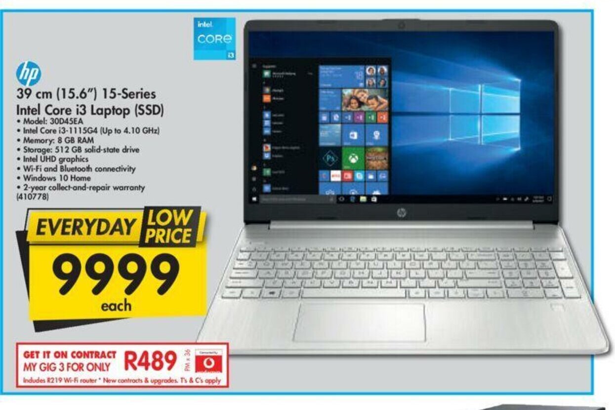 Hp 39cm (15.6") 15Series Intel Core i3 Laptop (SSD) 410778 offer