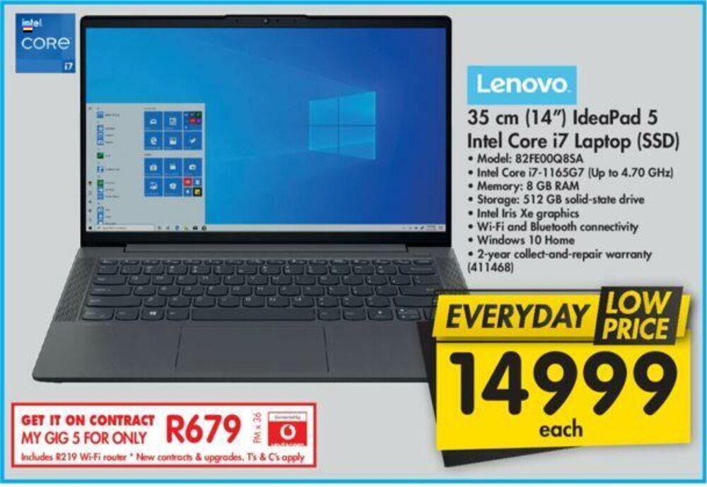 Lenovo 35cm (14") Ideapad 5 Intel Core i7 Laptop (SSD) 411468 offer