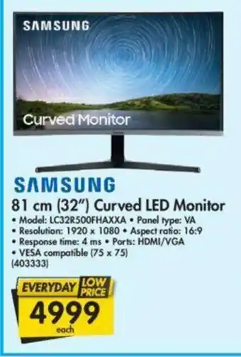 Makro Samsung - 81cm (32") Curved LED Monitor - 403333 offer